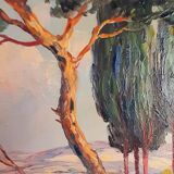 Oil on canvas signed, farmhouse Provençal seaside