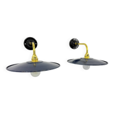 Enamelled sheet metal wall lights