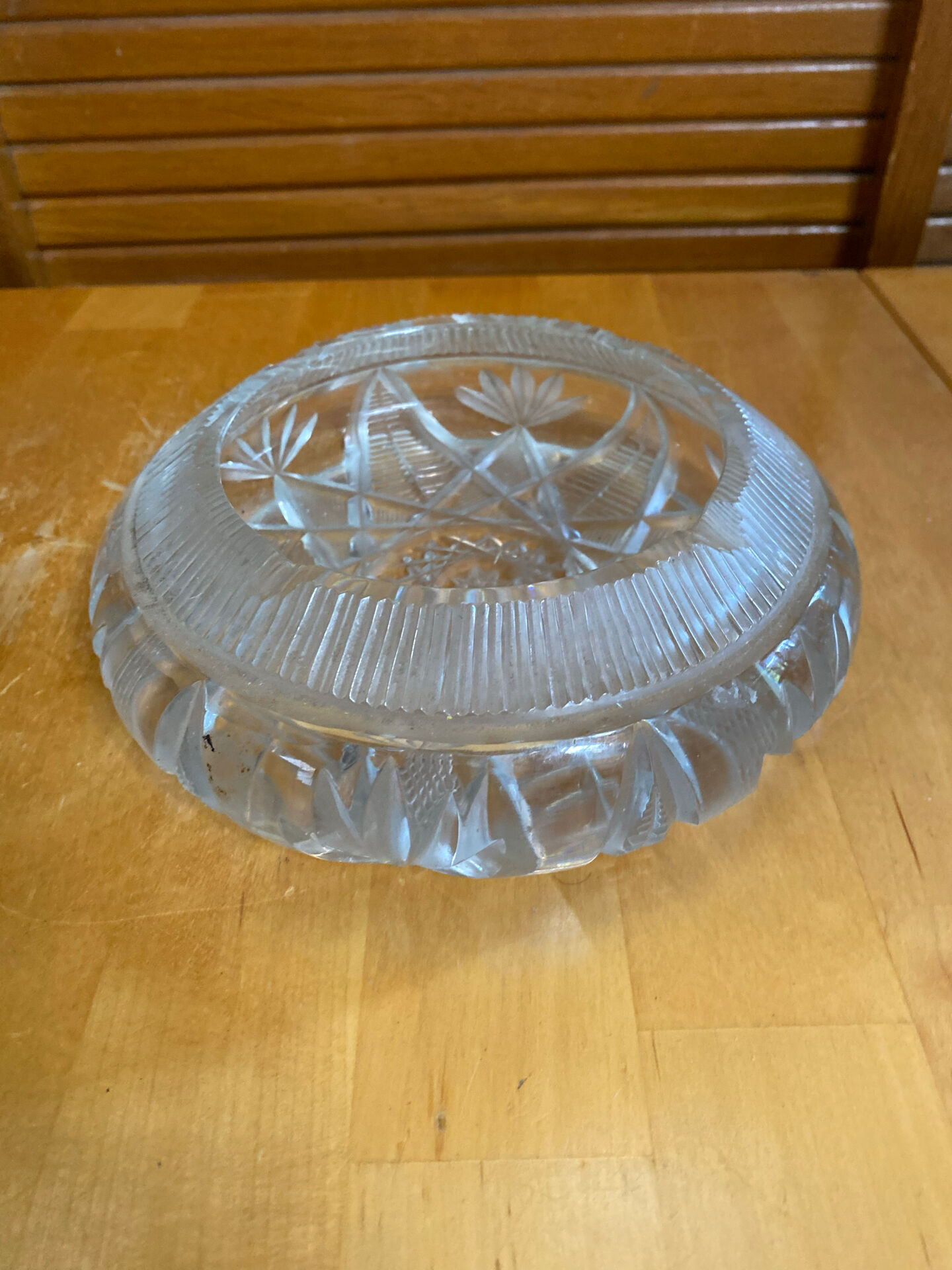 Vintage Cut Crystal Ashtray Saint Louis Style #E081