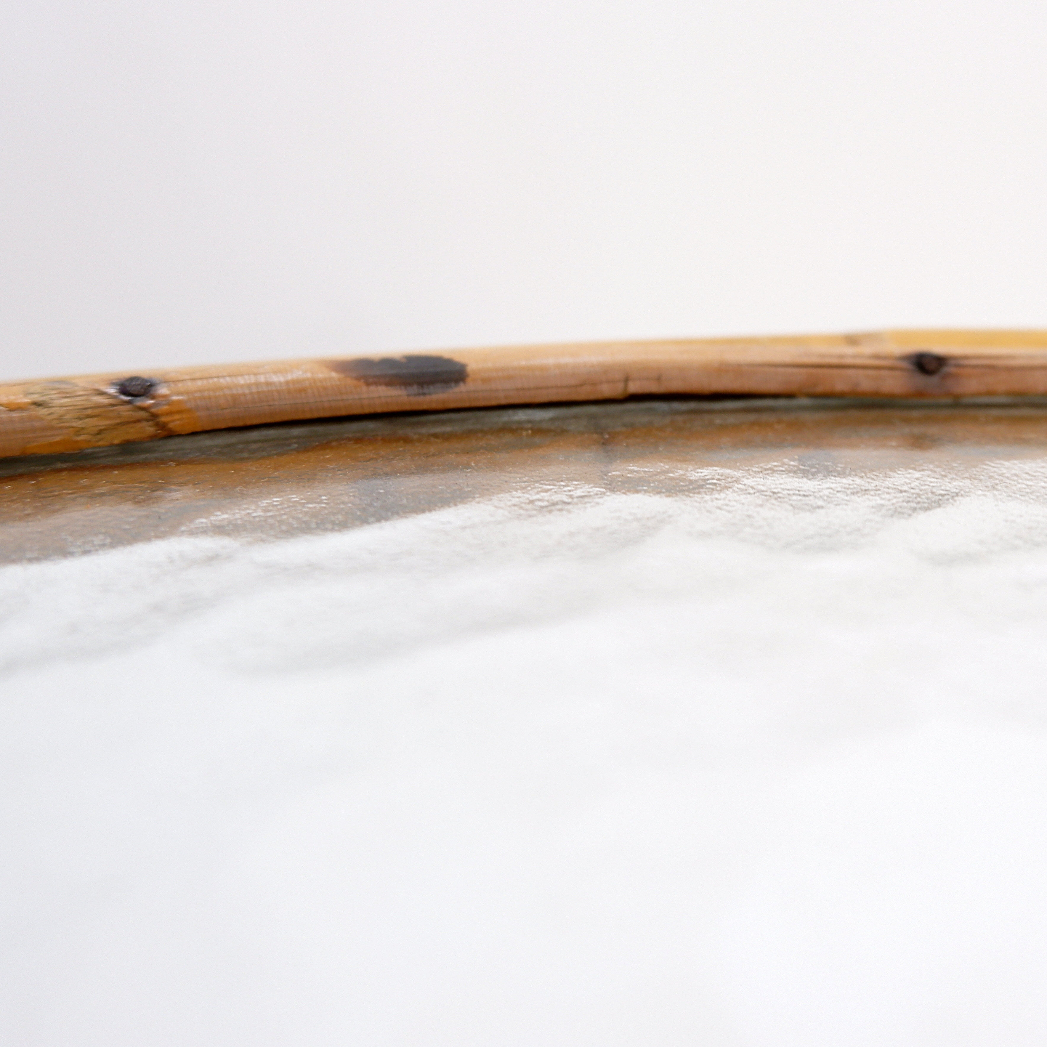 Mid-century bamboo, metal, and glass side table - Netherlands 1960s