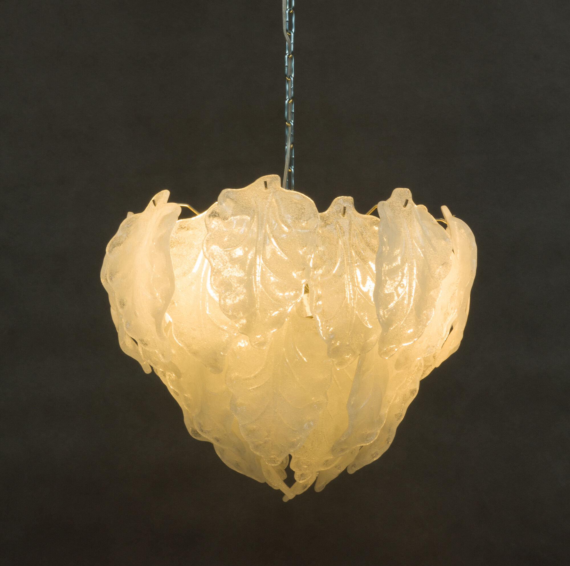 Lustre italien givré en verre de Murano