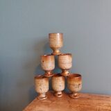 Mazagran cups, stoneware stemmed glasses from Puisaye, Jean-Pierre Prud’homme
