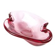 Mid-century modern fruit bowl, glass, Val Saint Lambert, Belgium, 1950s