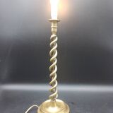 Belle et Grande Twisted table lamp in solid brass circa 1920 Height 40 cm