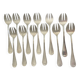12 silver-plated oyster forks model Filet / Chinon