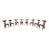 Ensemble de 8 chaises T, style scandinave, années 1960