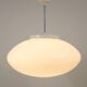 Up to 40 huge elliptical opaline glass pendants, in the style of Lisa Johansson-Pape.
