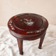 Mahogany gueridon with mother-of-pearl inlays featuring Asian floral decor.