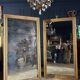 Paire De Miroirs Du Début Du XIXe En Bois Doré De Style Louis XVI