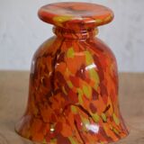 Speckled orange vase