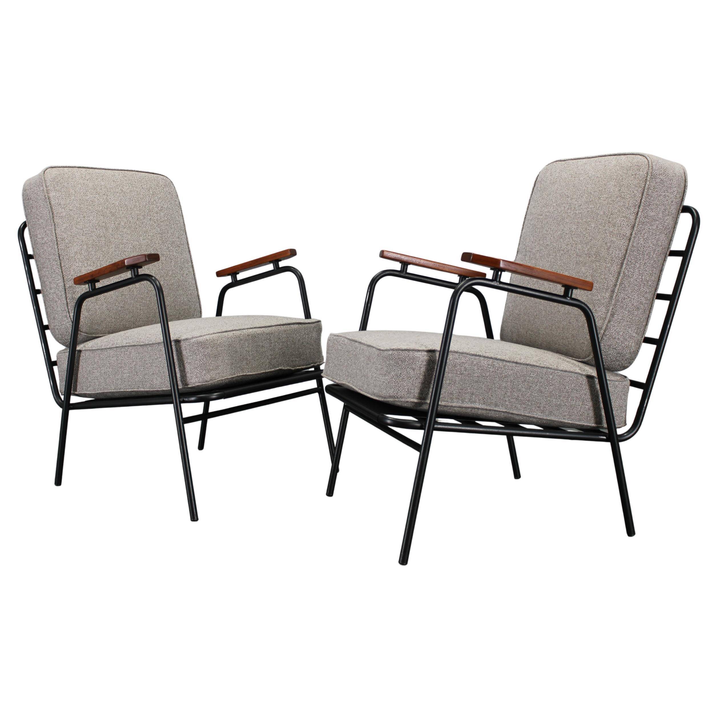 1950s pair of rare restored armchairs by RAWI, Netherlands