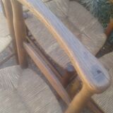 Set of five straw church chairs