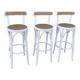 High stools in cane and curved wood 1970-1980