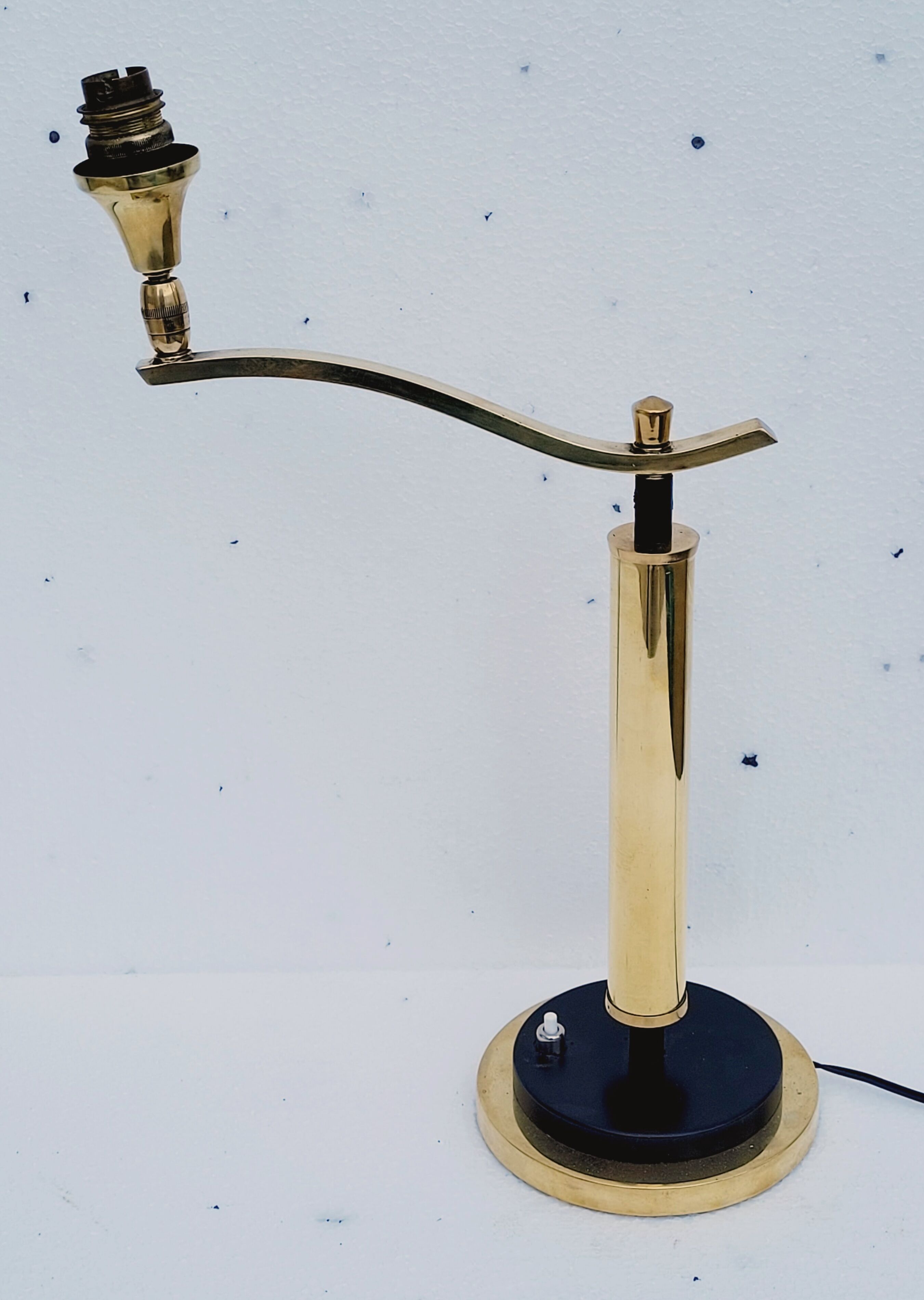 Brass lamp foot gallows arms, 30s Jules Leleu