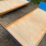 Mid-century daybed in oak and blue formica, Czechoslovakia, 1960s