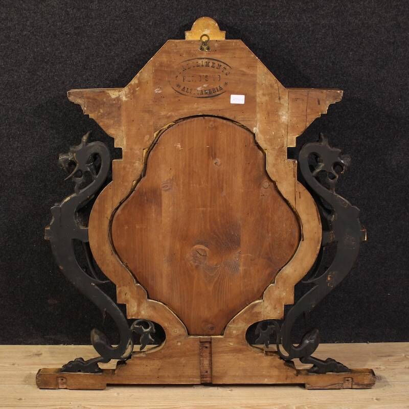 19th century lacquered and gilded Italian mirror