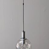 Glass ball pendant light by See Delmas, France circa 1970