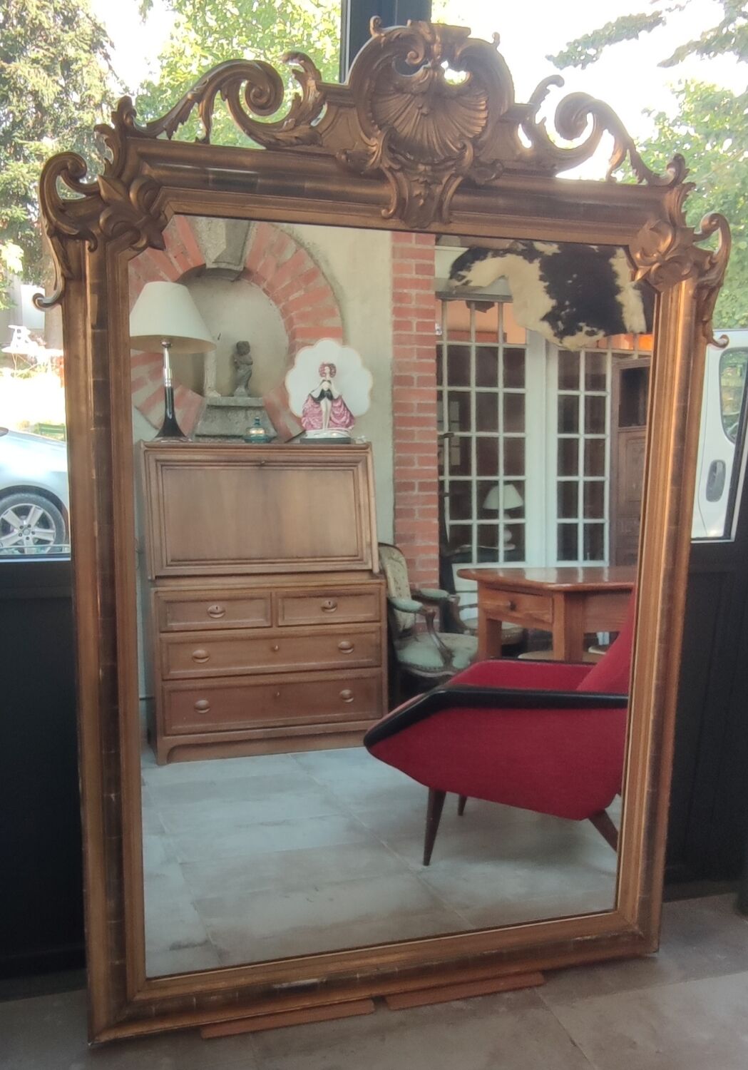 Old large gilded mirror