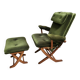 Vintage scandinavian style relax armchair + footrest adjustable tilt