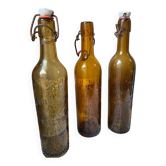 Antique amber bottles
