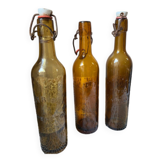 Old amber bottles