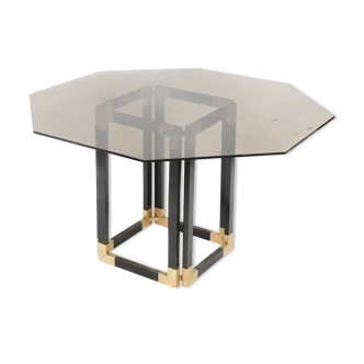 Metal and glass table