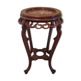 Old wooden and marble side table