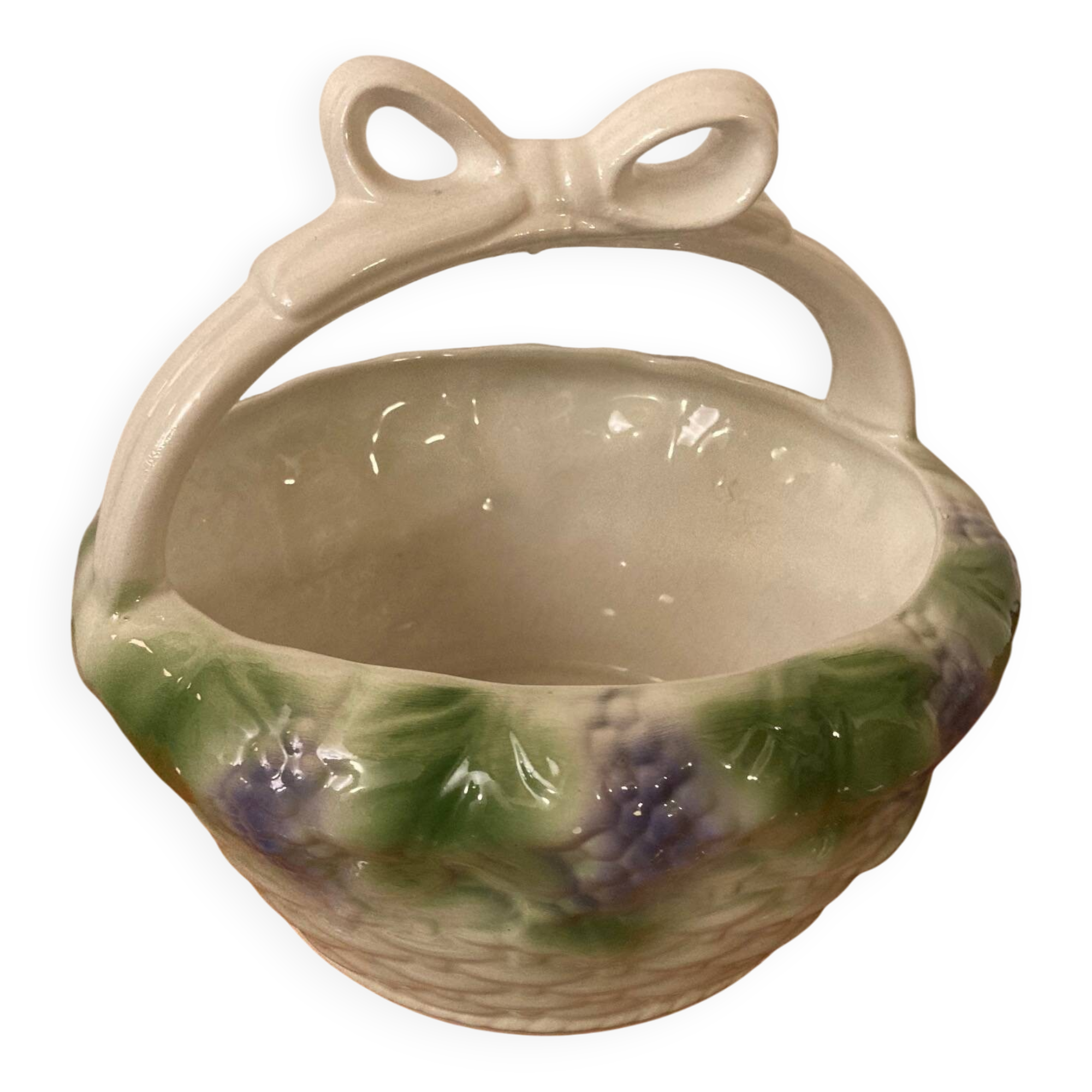 Antique ceramic fruit basket