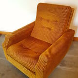 Pair of vintage mustard velvet chairs