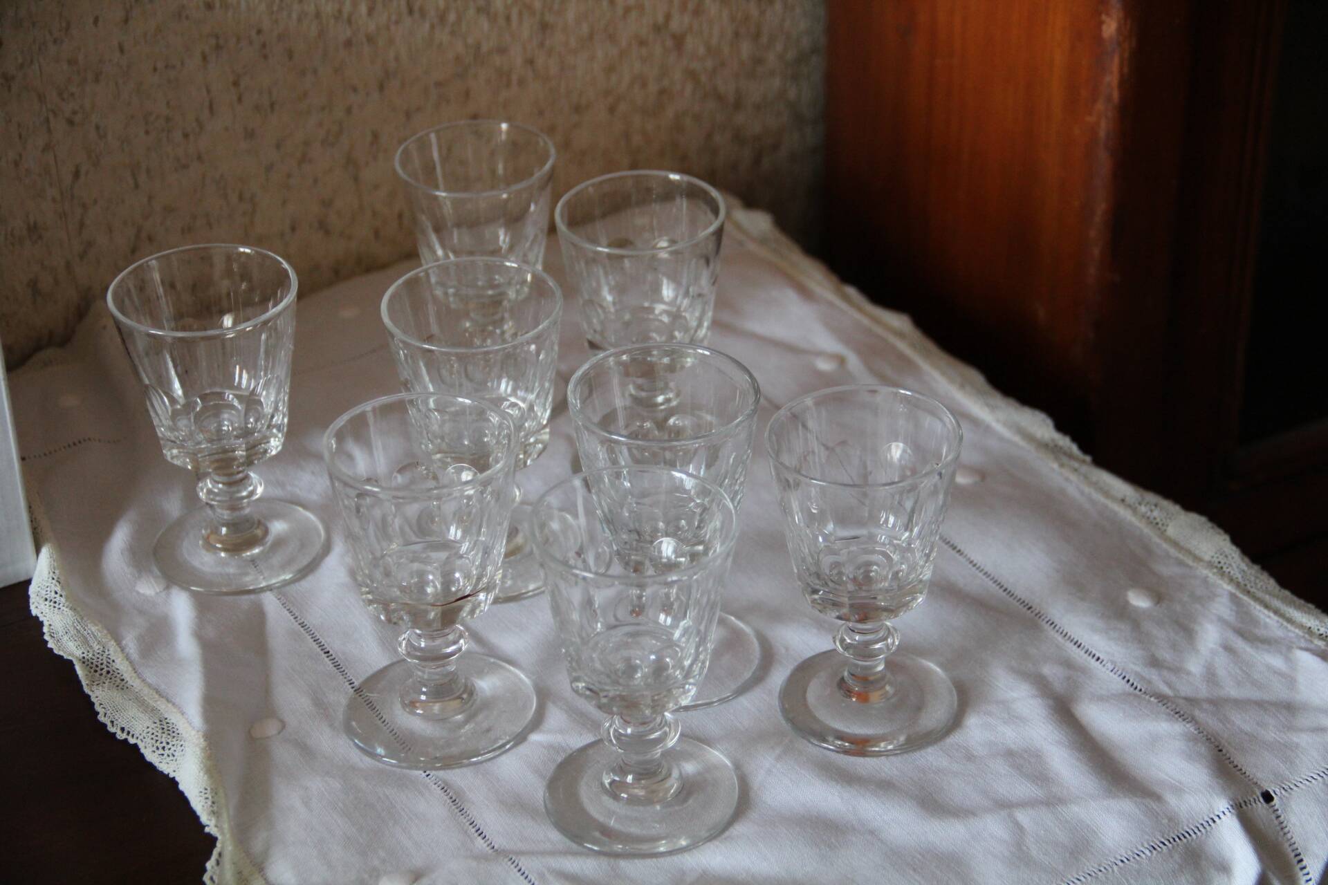 Small crystal wine glasses