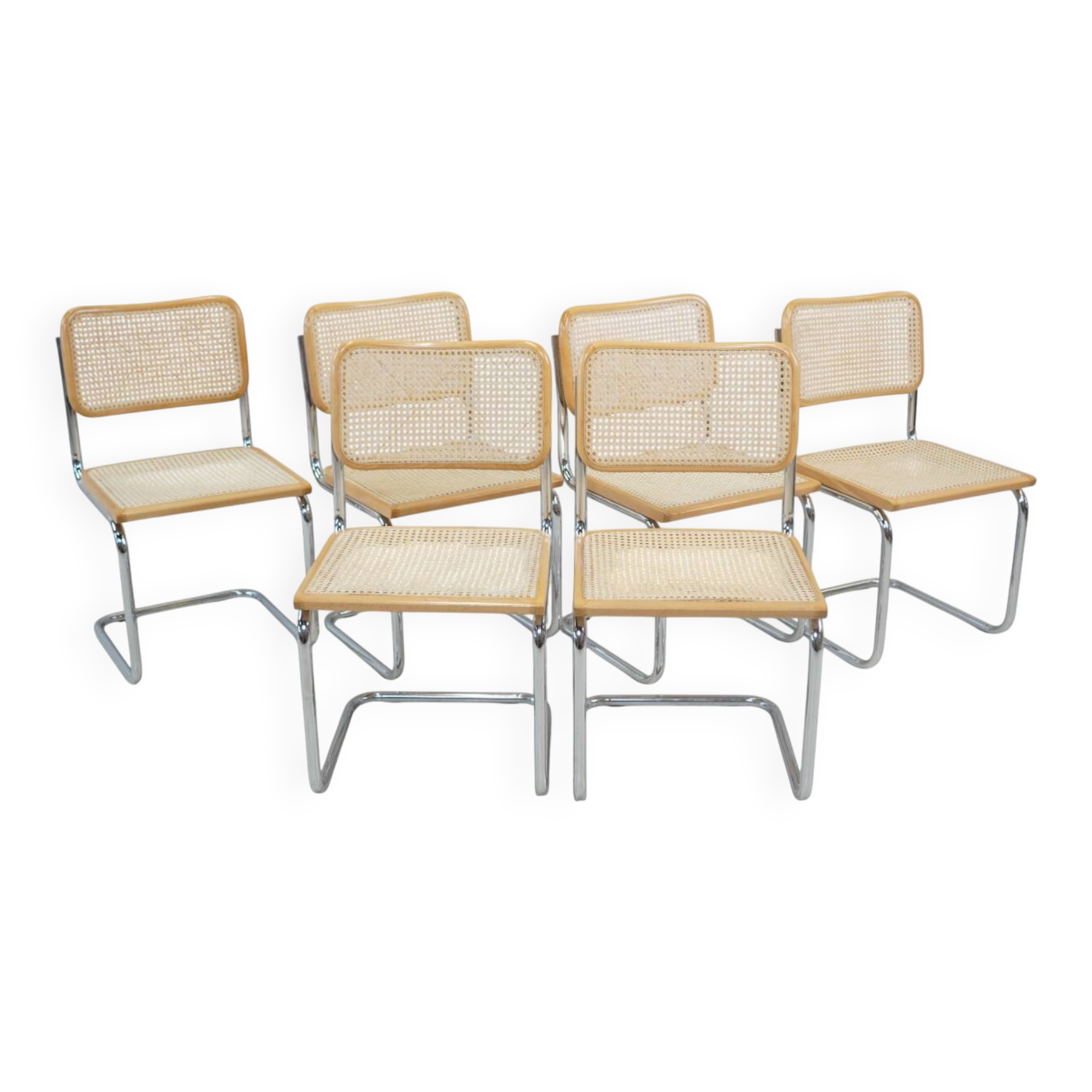 Set of 6 Cesca B32 chairs – Bauhaus design inspired by Marcel Breuer