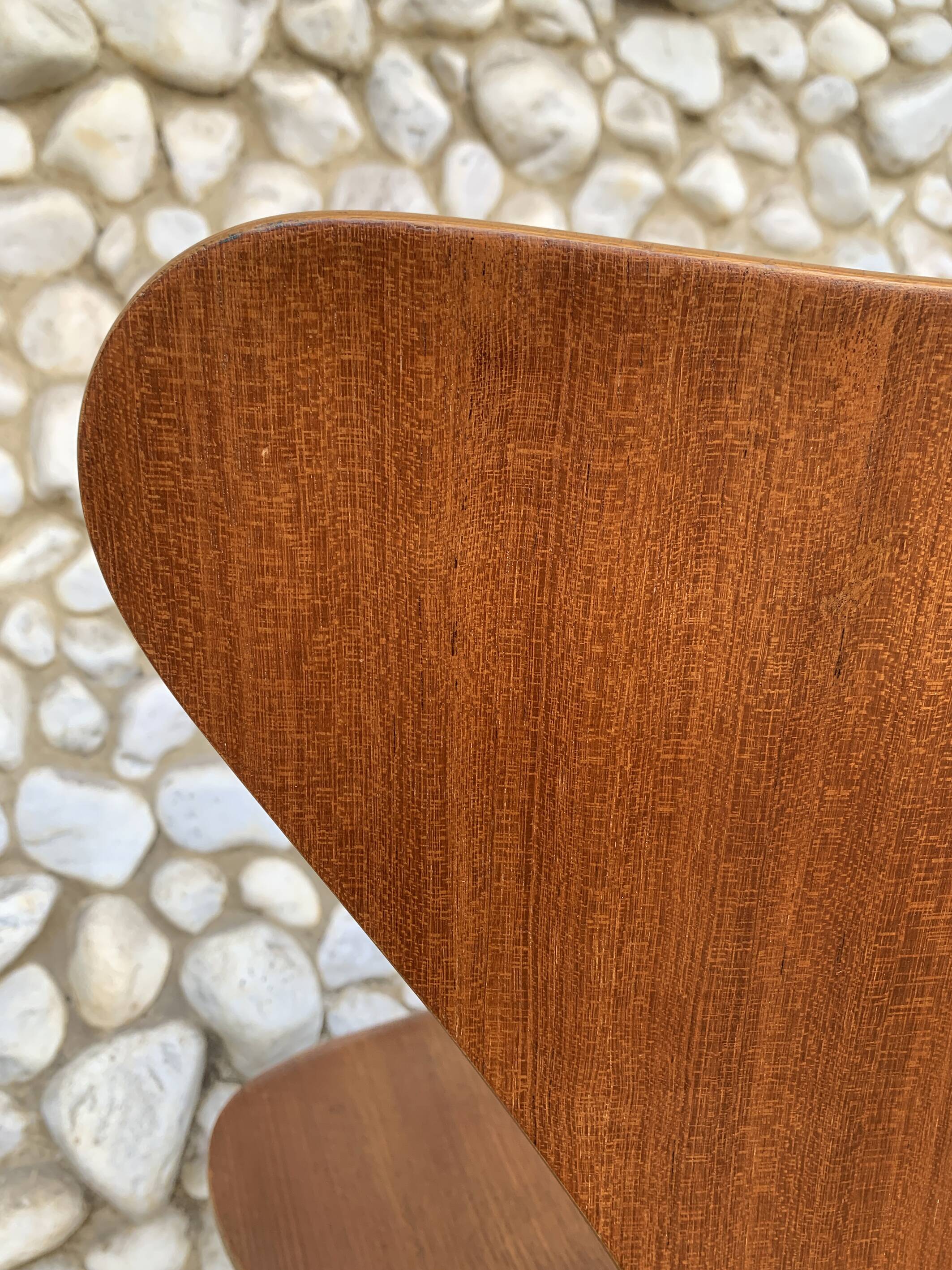 Teak 3107 butterfly chair Arne Jacobsen for Fritz Hansen, Teak 1965
