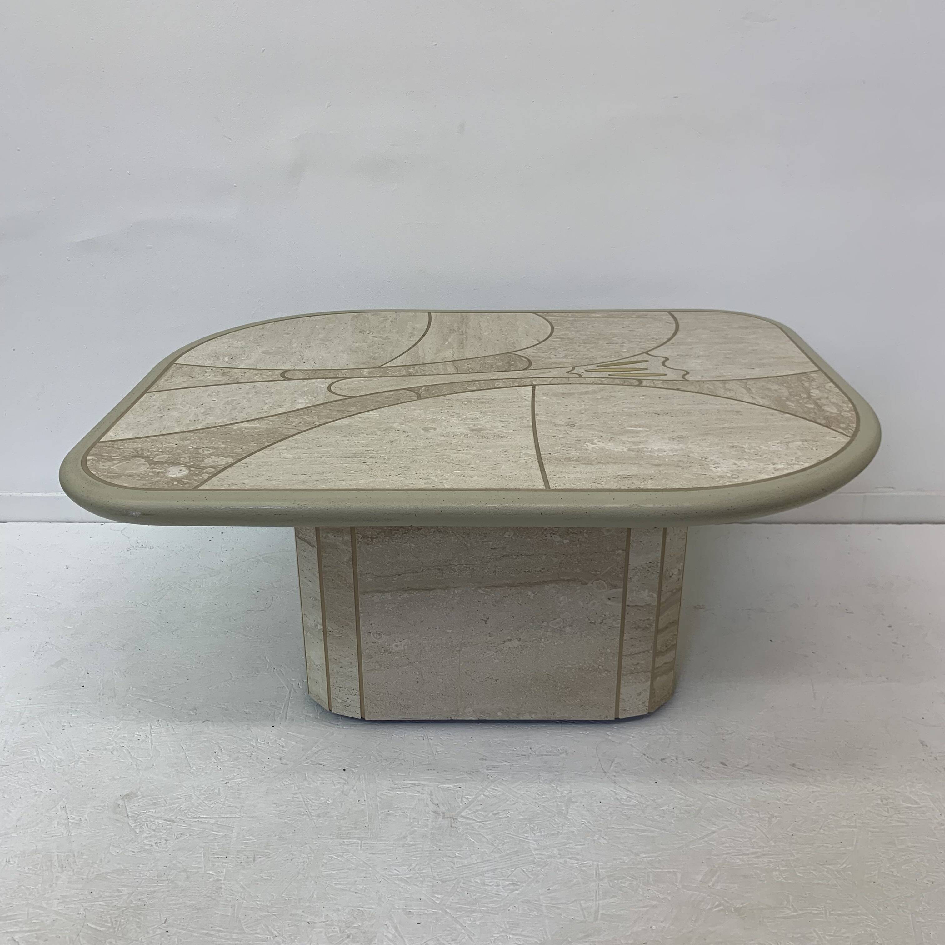 Mid-century design travertine coffee table, 1970’s