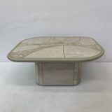 Table basse en travertin design milieu du siècle, années 1970