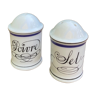 Salière poivrière en porcelaine d'Auteuil