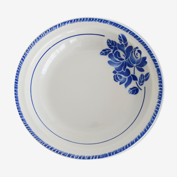 Hollow dish Badonviller Blue flowers