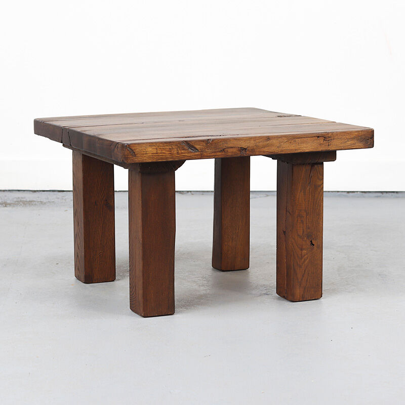 Vintage Rustic Brutalist Coffee Table