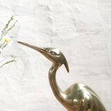 Heron en laiton doré
