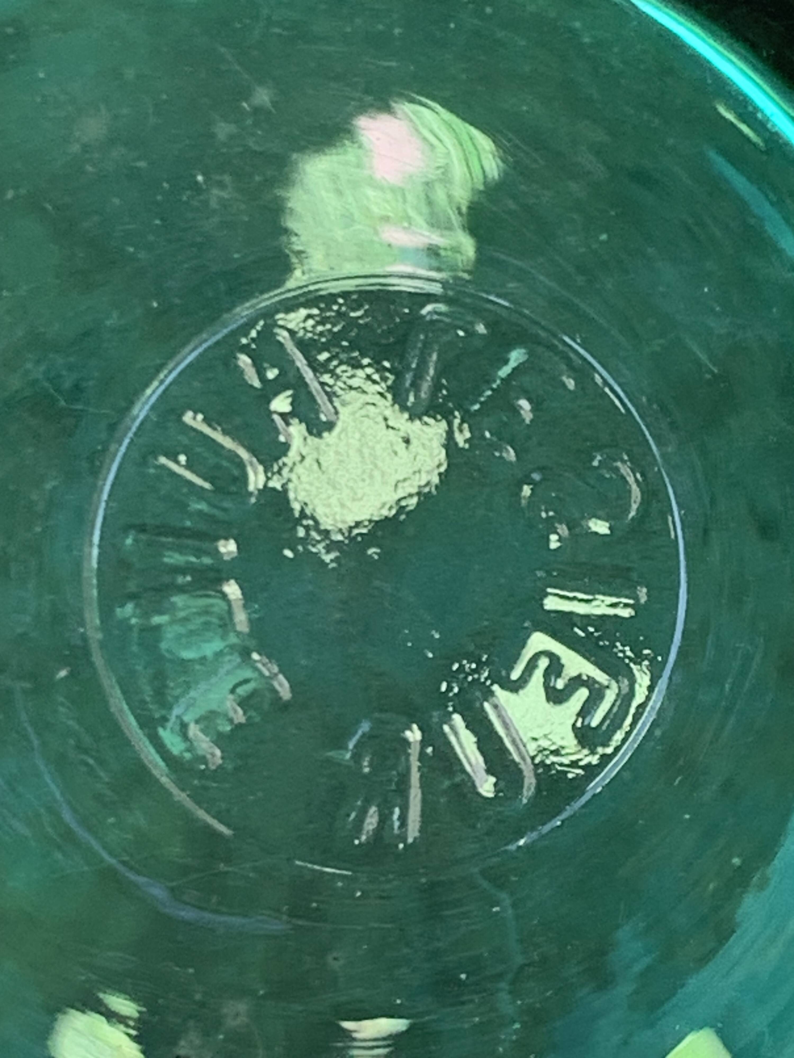 7 verres de couleur verte publicitaire Huile LESIEUR vintage 1970