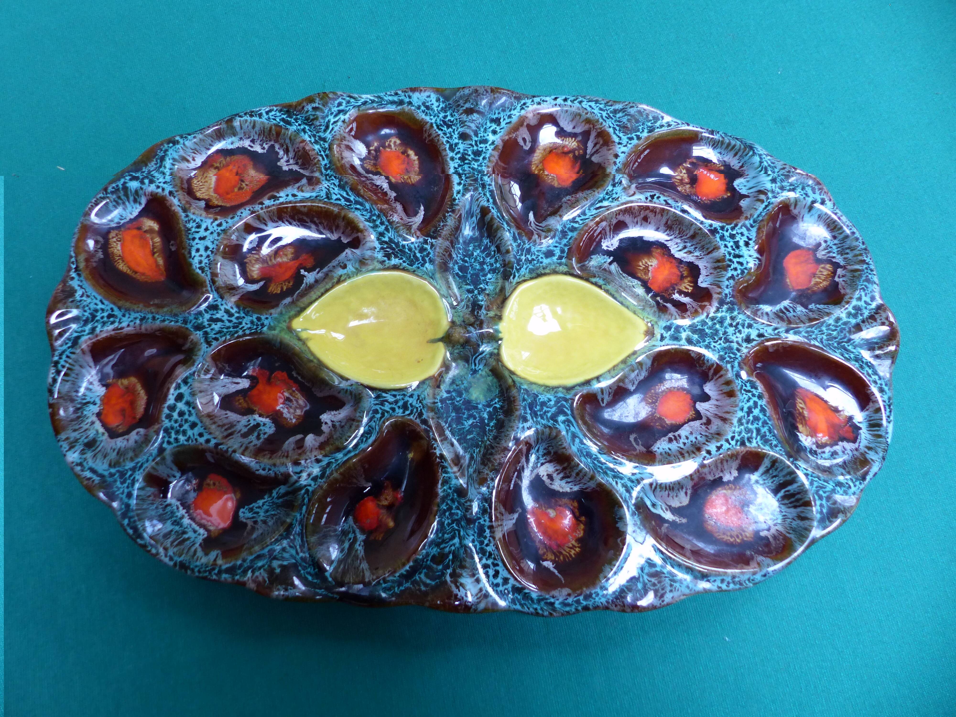 Vallauris Majolica vintage oyster service