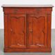 Antique Cabinet in Red/Brown with 2 Doors and a Drawer with Working Lock