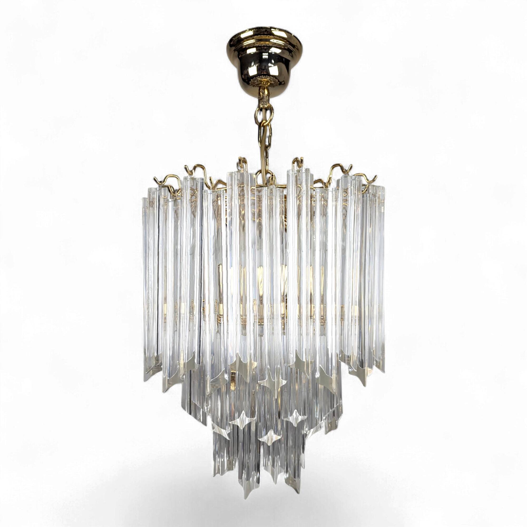 Brass and Murano chandelier by Venini by Novaresi
