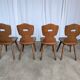 Chaises de salle à manger en bois tyrolien vintage - Style ferme des années 1970 - Ensemble de 4