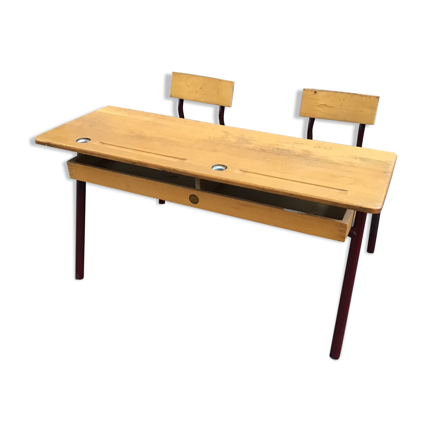 School desk school desk vintage bench