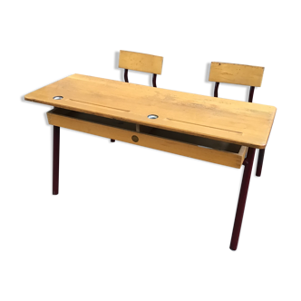 School desk school desk vintage bench