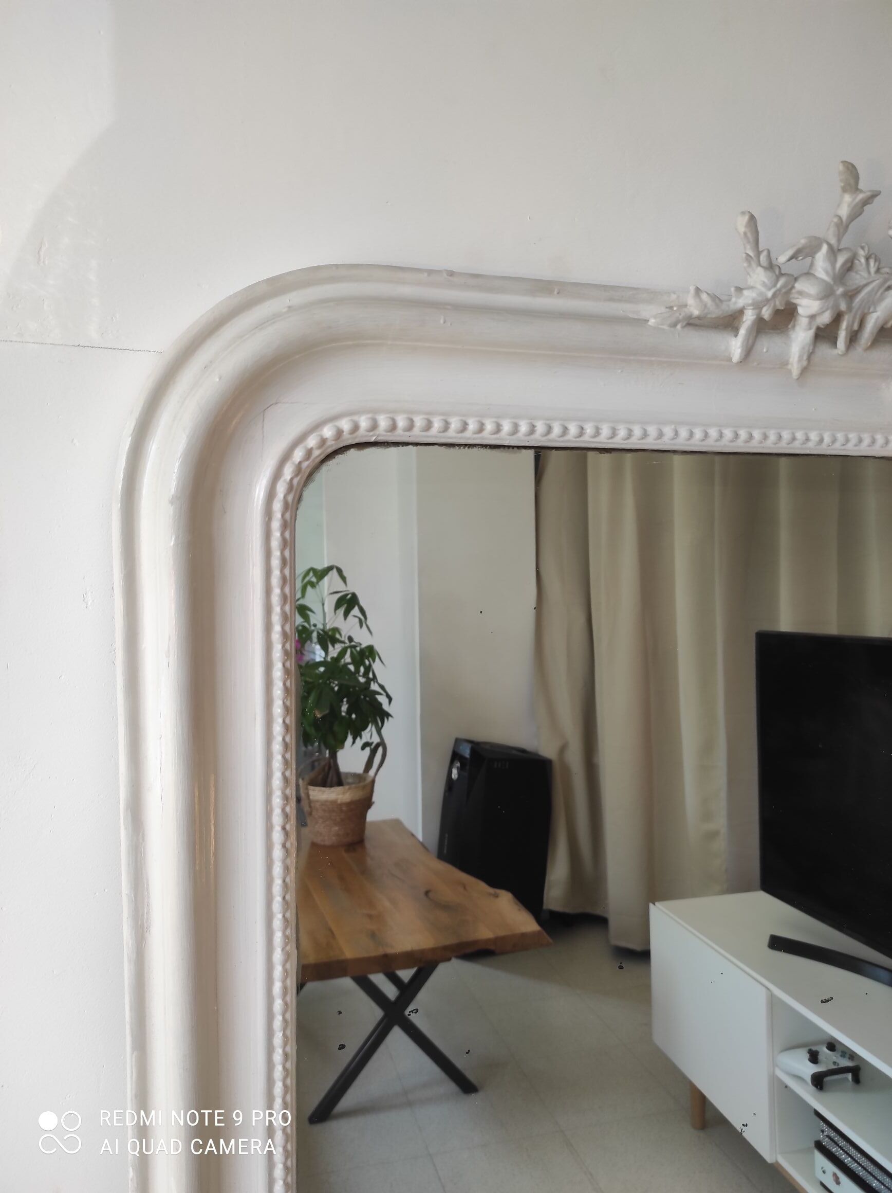 Antique pediment mirror 161/110 cm