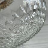 Glass sugar bowl with floral decoration lid