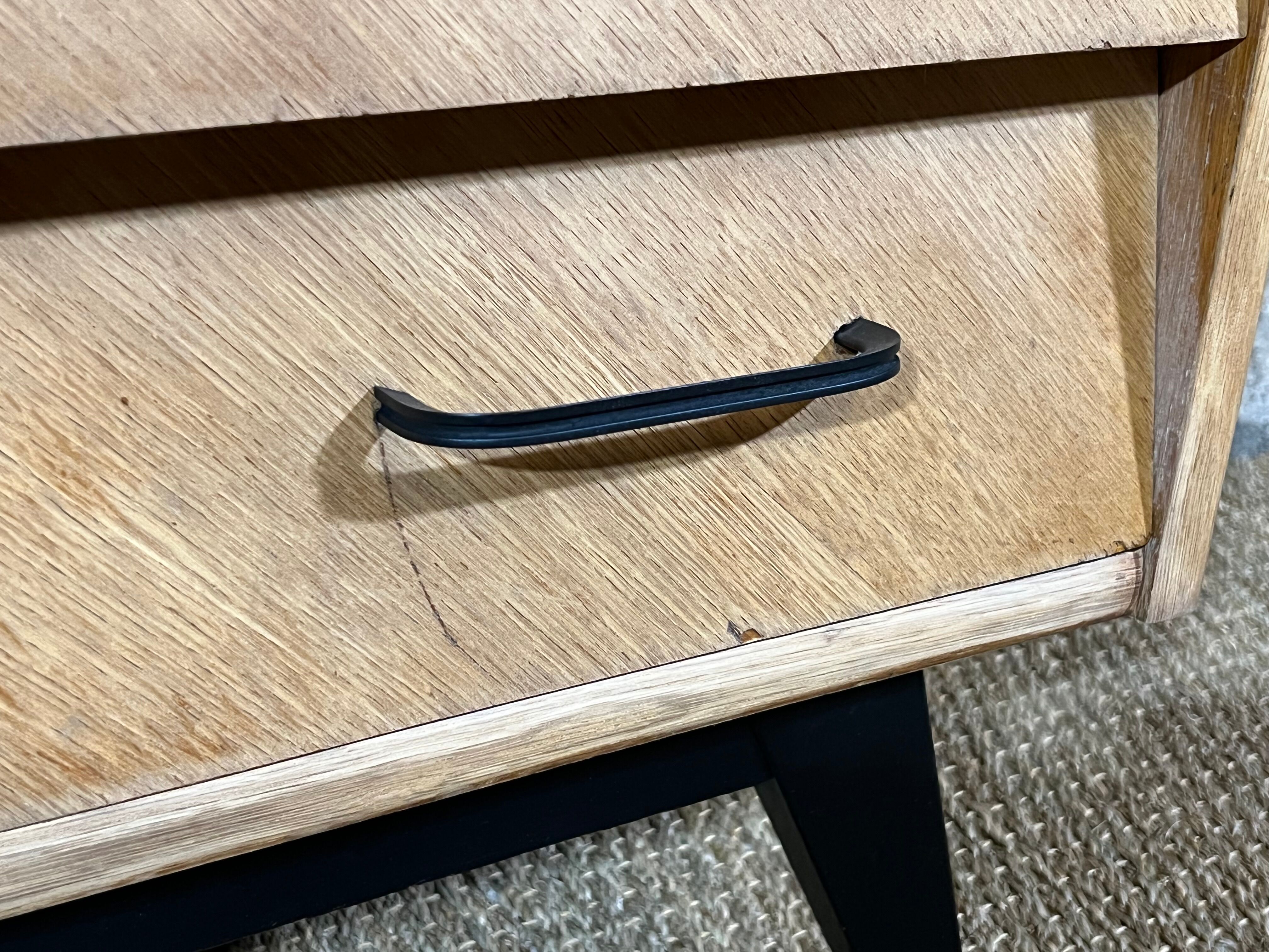 Vintage Chest of Drawers 50's Light Oak Compass Feet 4 Drawers Restyled