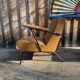 4 fauteuils en simili cuir camel, années 50