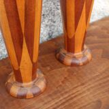 Pair of turned wooden vases – geometric design